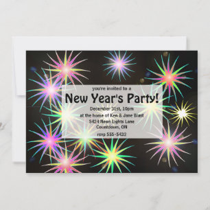 New Year's Party Black Star Blast Invitation