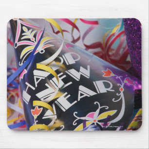 New Year's party hats and streamers Mouse Pad
