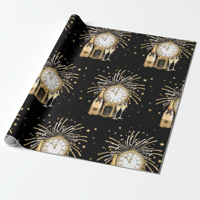 New Year's Party  Wrapping Paper (Unrolled)