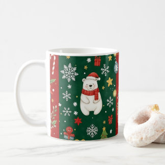 New Year's print, bear, Christmas tree, fox, bird, Coffee Mug