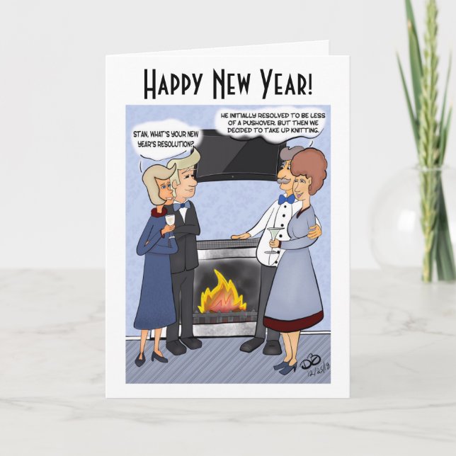 New Years Resolution Folded Greeting Card (Front)
