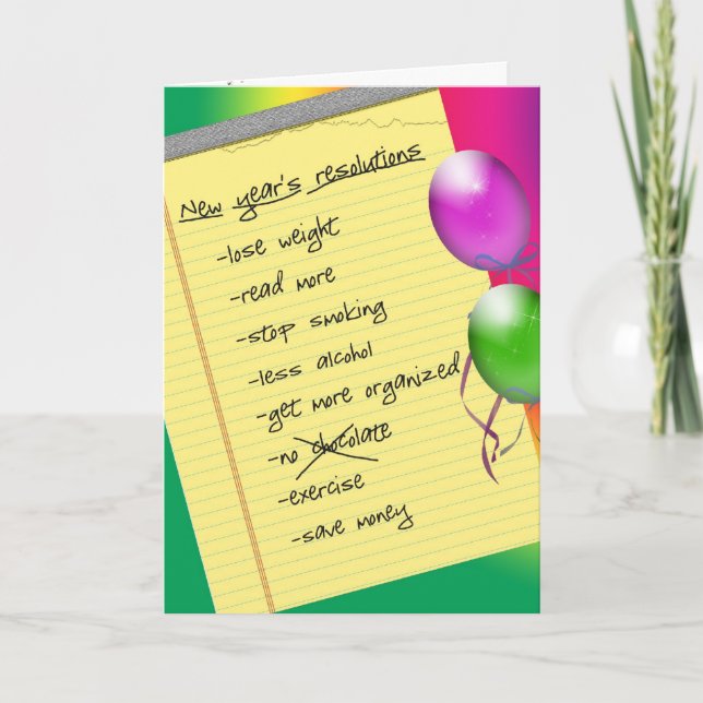 New Year's resolution list Holiday Card (Front)