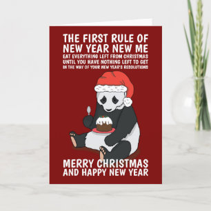 New Years Resolution Panda Funny Holiday Card