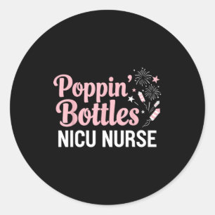 New Years Shirt, Nurse Png Bottles For The New Yea Classic Round Sticker