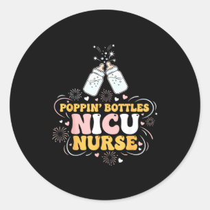 New Years Shirt, Nurse Png Bottles For The New Yea Classic Round Sticker
