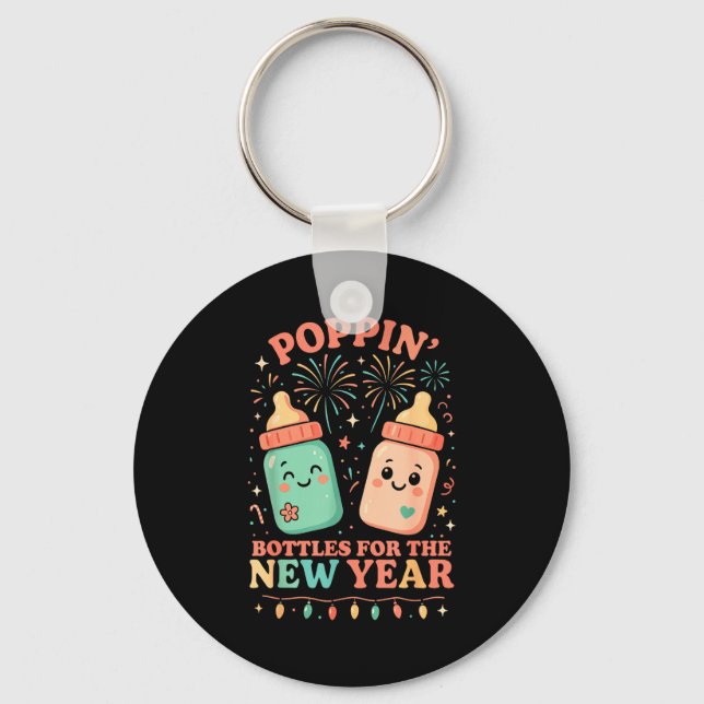 New Years Shirt, Nurse Png Bottles For The New Yea Keychain (Front)