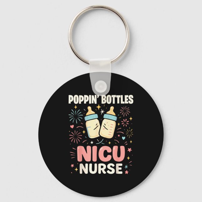 New Years Shirt, Nurse Png Bottles For The New Yea Keychain (Front)