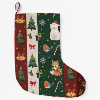 New Year's texture of fabric and packaging, bears, Small Christmas Stocking