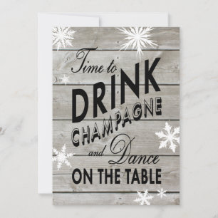 New Year's Time to Drink Champagne Invite