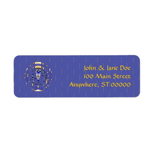 New Year's Toast Return Address Label (Front)