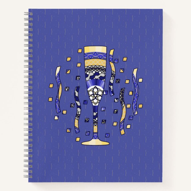 New Year's Toast Spiral Notebook (Front)