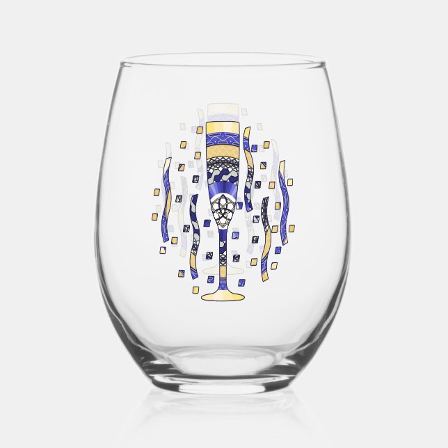 New Year's Toast Stemless Wine Glass (Front)