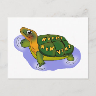 New Years Turtle Holiday Postcard