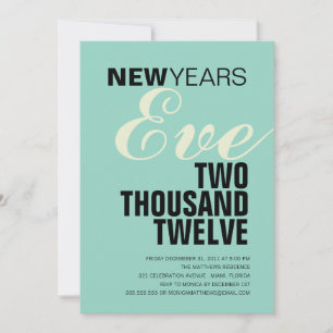 NEW YEARS TYPOGRAPHY   NYE PARTY INVITATION