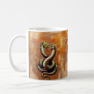 New Year's Wish for Love 2025 Wooden Snake Coffee Mug