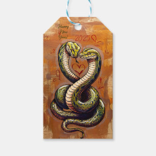 New Year's Wish for Love 2025 Wooden Snake Gift Tags