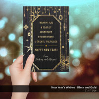 New Year's Wishes Black Gold Photo