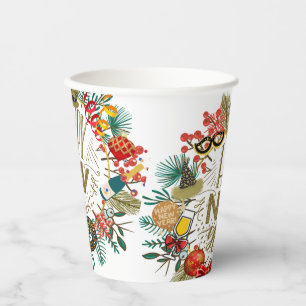 New Year's Wreath Paper Cups