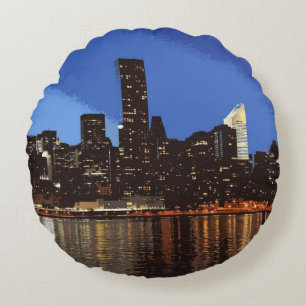 New York 001 Round Pillow