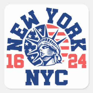 New York 1624 Square Sticker
