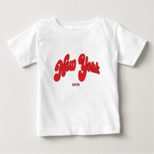 New-York 1898 Red Logo Typography White Baby T-Shirt
