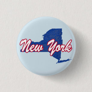 New York 1 Inch Round Button