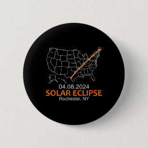 New York 2024 Total Solar Eclipse 2 Inch Round Button