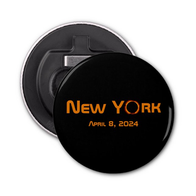 New York 2024 Total Solar Eclipse  Bottle Opener (Front)