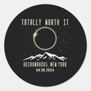 New York 2024 Total Solar Eclipse Classic Round Sticker