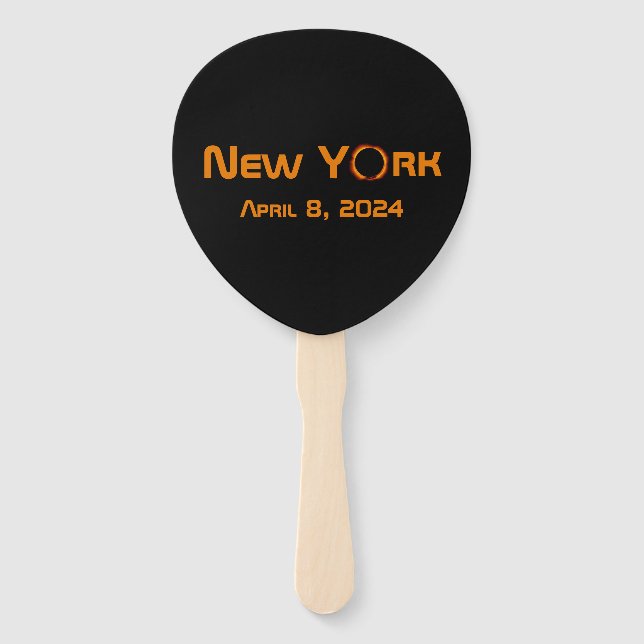 New York 2024 Total Solar Eclipse  Hand Fan (Front)