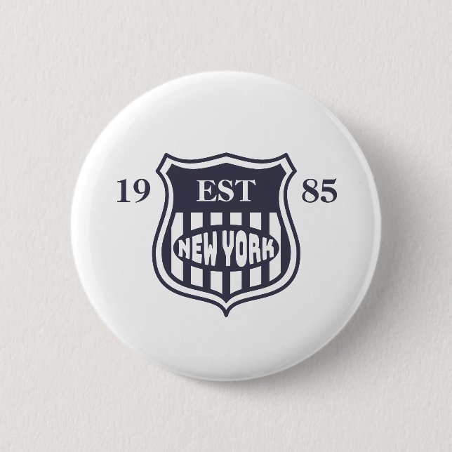 New York 2 Inch Round Button (Front)