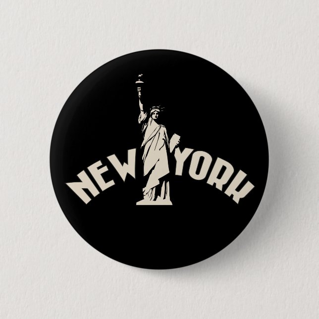 New York 2 Inch Round Button (Front)