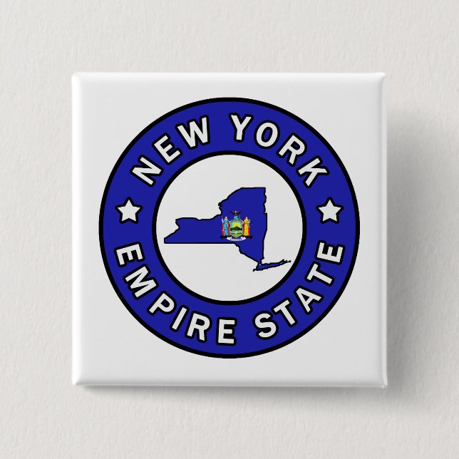 New York 2 Inch Square Button (Front)