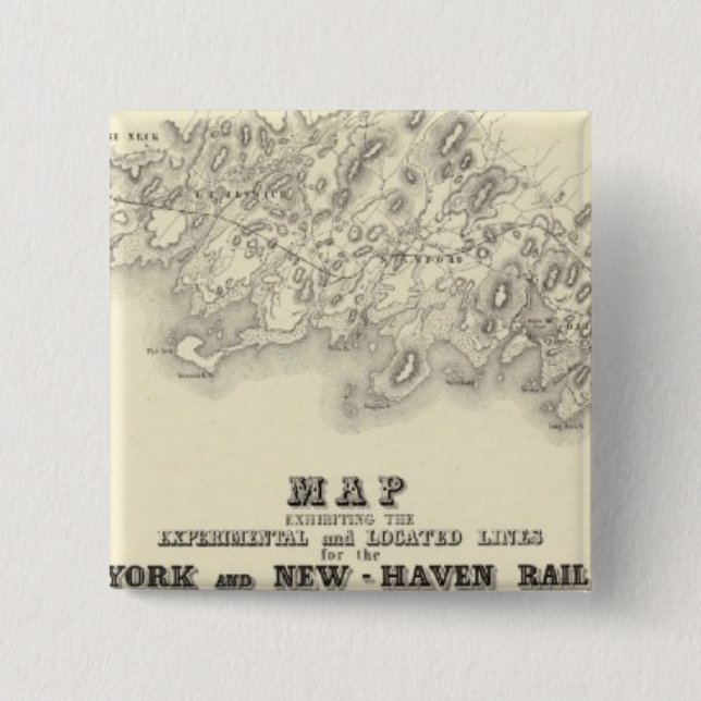 New York 39 2 Inch Square Button (Front)