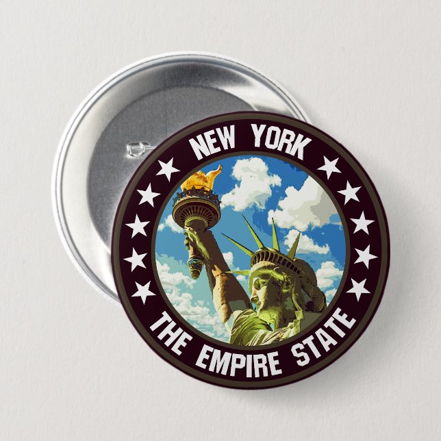 New York                                           3 Inch Round Button (Front & Back)