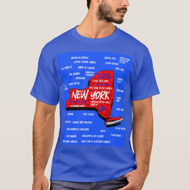 New York 3d carte design T-Shirt (Devant)
