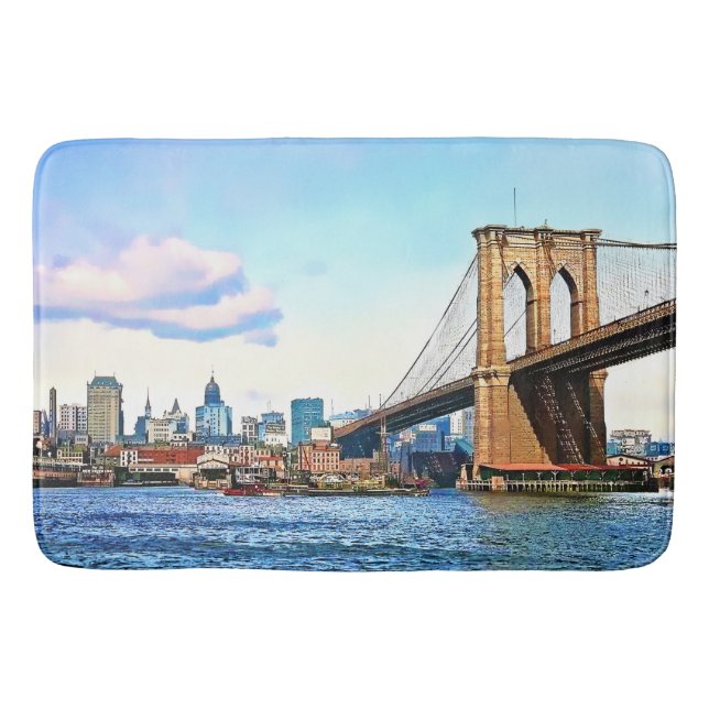 New York Abutment of Brooklyn Bridge Bath Mat (Front)