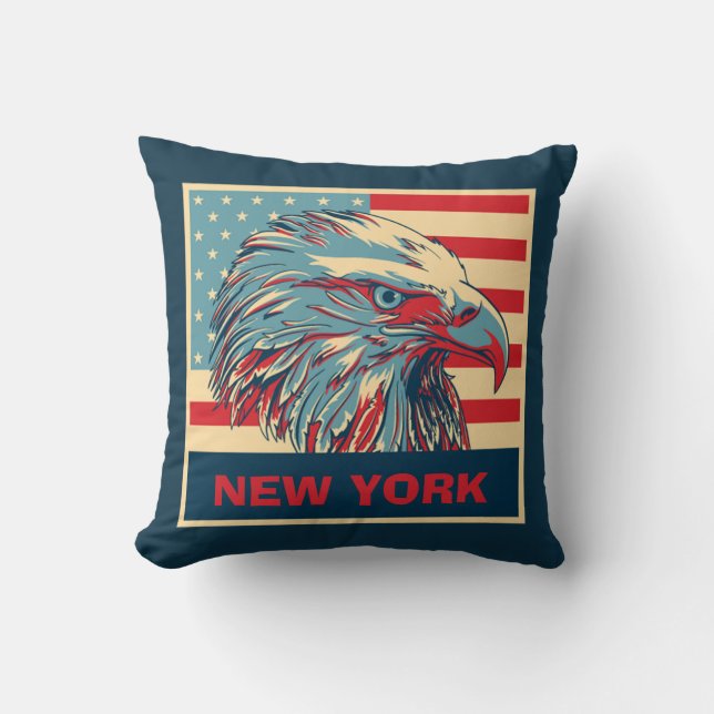 New York american eagle throw pillow (Front)
