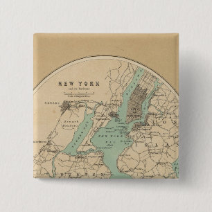 New York and its Environments 2 Inch Square Button