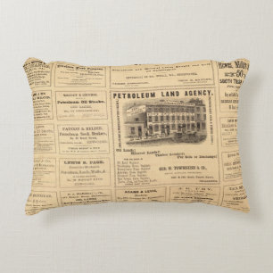New York and Pennsylvania Oil Advertisements Decorative Pillow