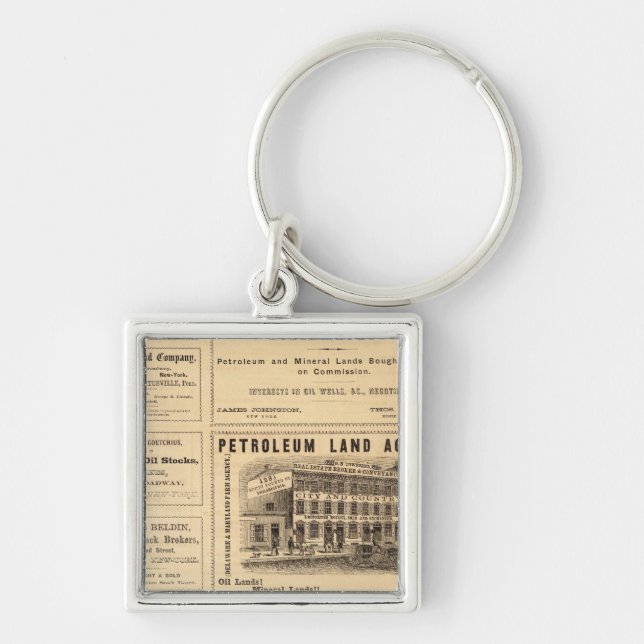 New York and Pennsylvania Oil Advertisements Keychain (Front)