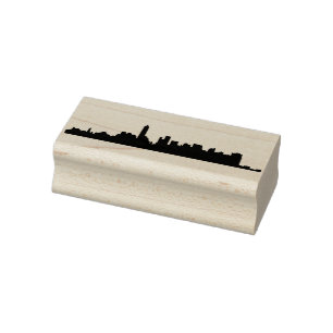 New York Architectural Icons in Silhouette Rubber Stamp