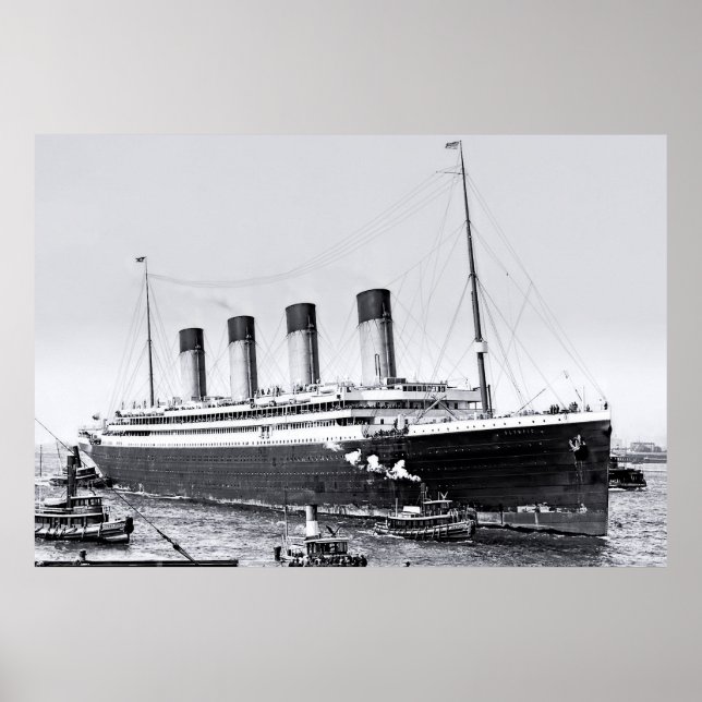 New York Arrival:  RMS Olympic Poster (Front)