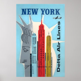 New York Art Statue Of Liberty Print Delta Travel