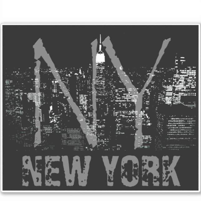 New York Art Sticker Personalized NYC Decals (Front)
