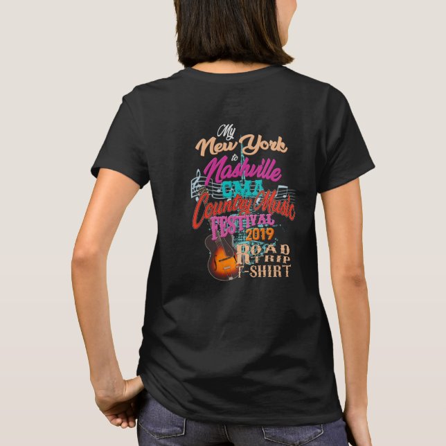 New York au T-shirts de Fest de musique de (Dos)