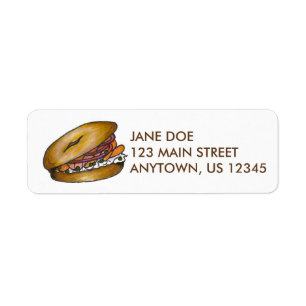 New York Bagel w/ Lox and Capers Foodie Labels