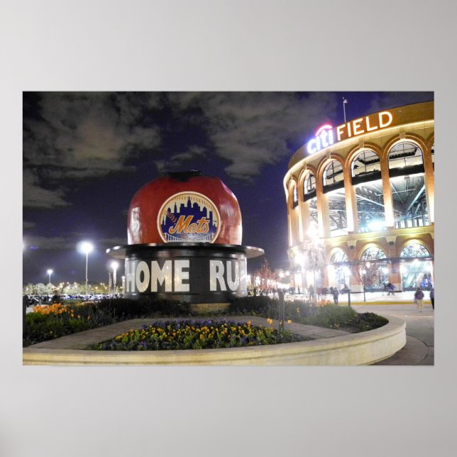 New York Baseball Apple Poster (Front)