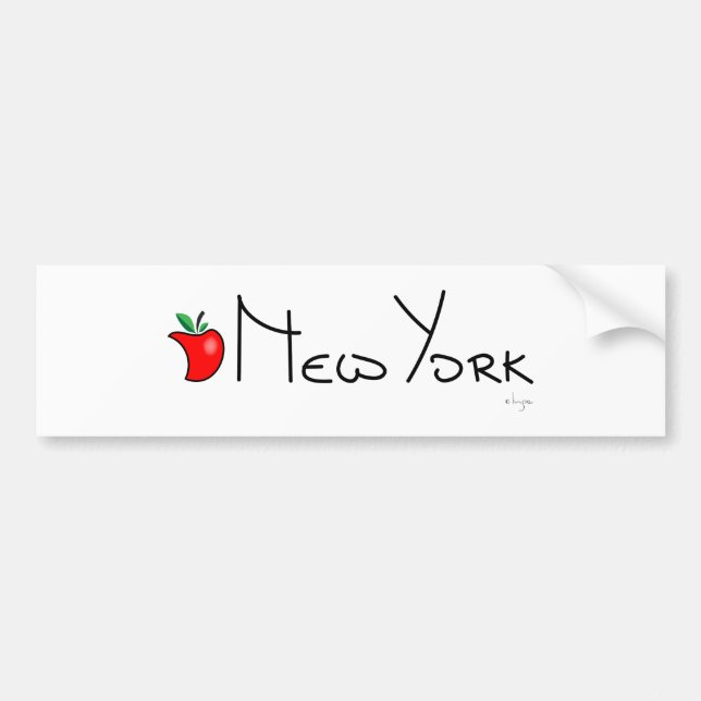 New York Big Apple Bumper Sticker (Front)