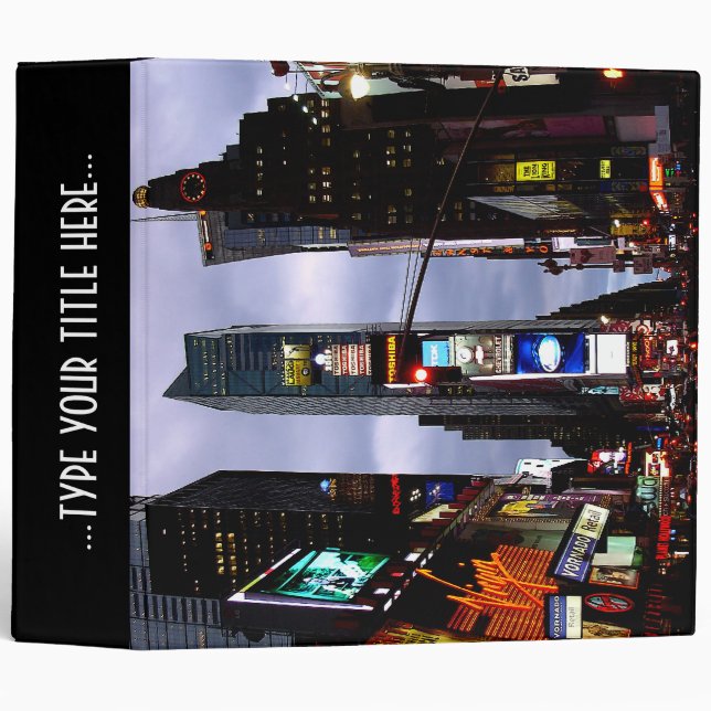 New York Binder Cool NYC Times Square Book Binder (Front/Spine)